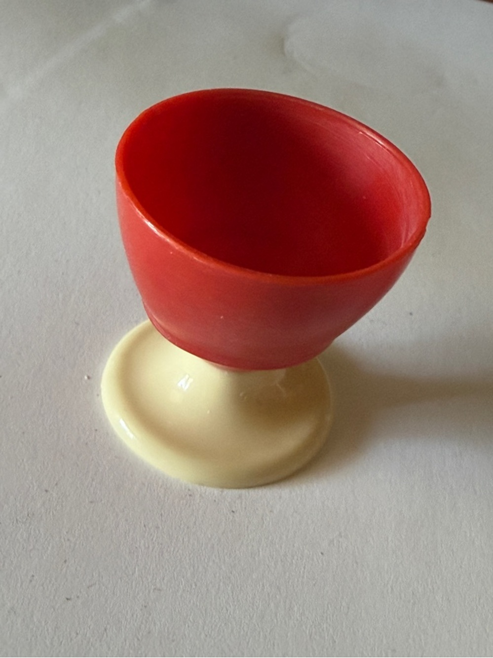 Vintage Egg Cup Plastic Red 1 3/4”